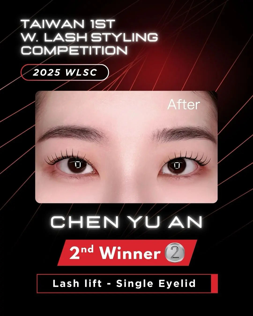 Lash Lift · Single eyelid, Second place: winning work by CHEN YU AN
